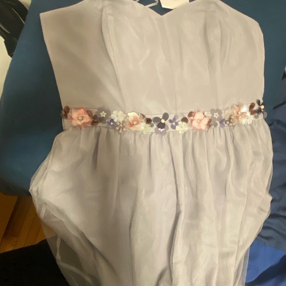 LC by Lauren Conrad formal party dress. Size 6. NWT Sleeveless Maxi flowy 🩶🌸🩶 - Picture 3 of 16